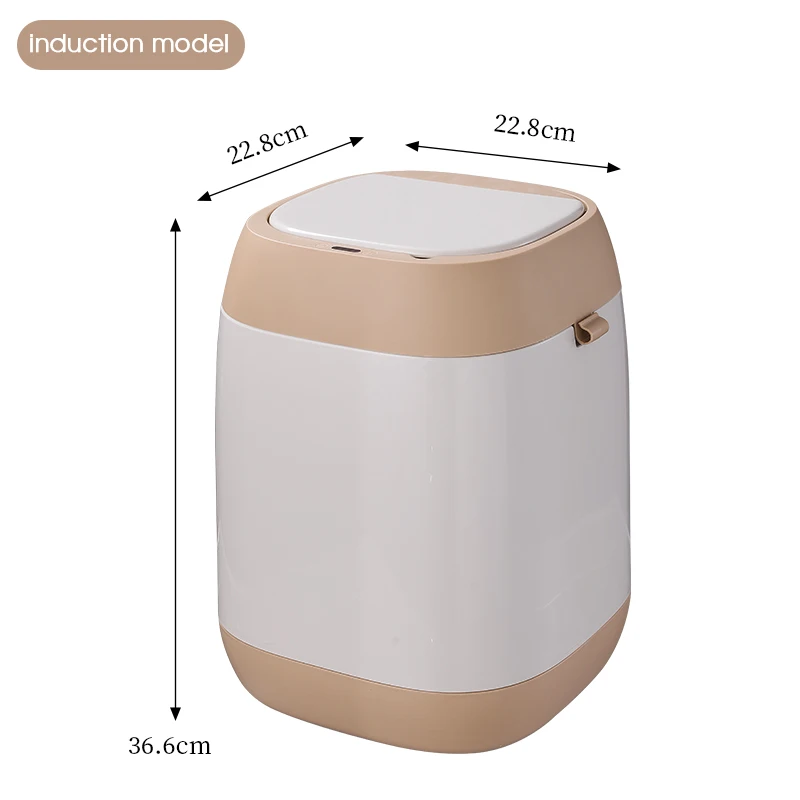 New creative big capacity indoor 22L smart waste bins with lid touchless trash cans sensor