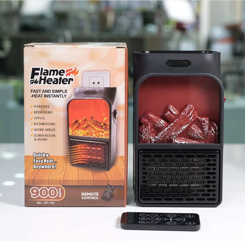 Mini Electric Fan Heater Wall Timing Stove Radiator Desktop Winter Warmer 900W