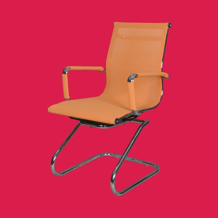 Simplified orange middle back net chair with armrest JYX-V-9031