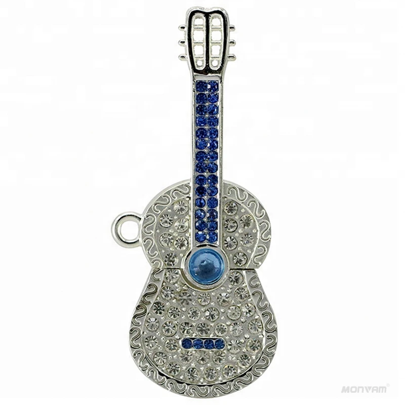 Luxury 4gb 16gb 64gb 128gb Beautiful Pen Drive Guitar Crystal Memory Stick Diamond Jewelry Usb Thumb Gifts Flash Drive