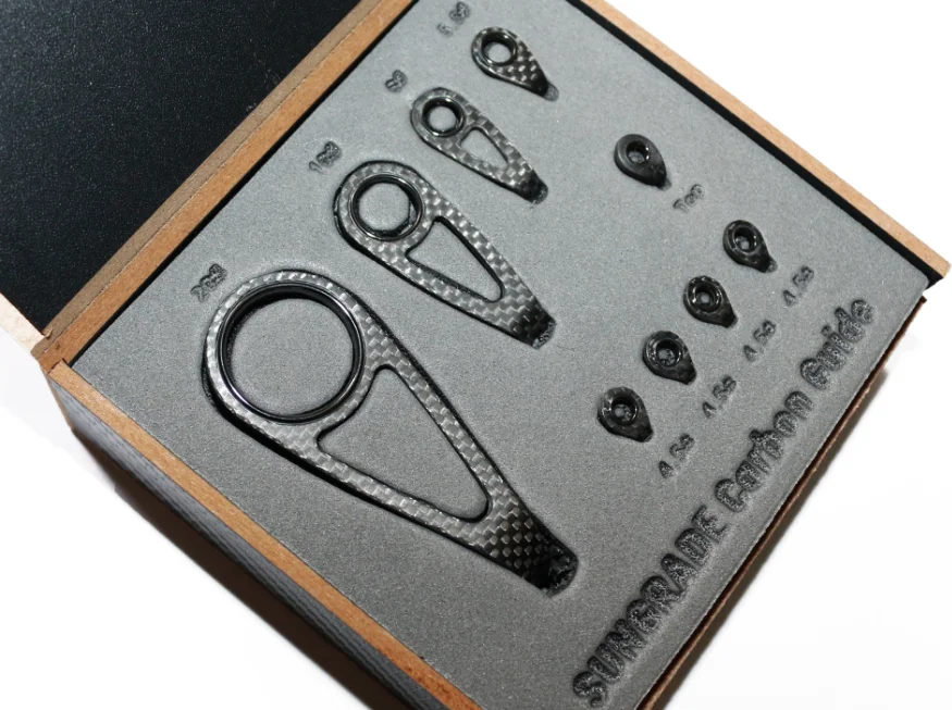 high quality New design hard carbon fiber fishing rod guide durable light weight multiple size carp rod guide set KT KL series