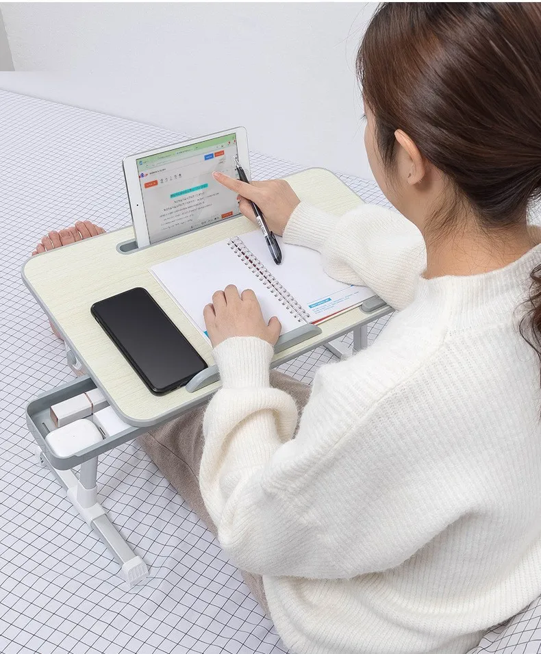 Laptop Computer Desk Bed Folding Table Portable Lazy Person Small Table Lift Bed Study Desk Bay Window Table