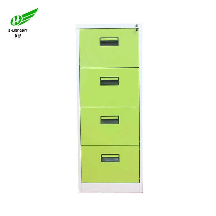 Hot Sale Legal Size Funky Metal 4 Drawer Vertical Plastic Handle Locking Lateral Filing Cabinet
