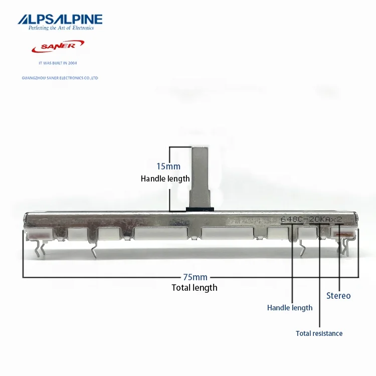 ALPS RS6011DP6004 60mm  20KA RS60 series 60mm 75mm   Slide Potentiometers fader
