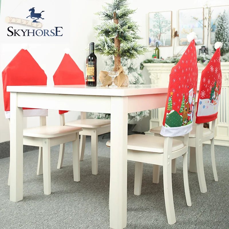 SKYHORSE Washable Fundas Para Muebles Dining Room Christmas Chair Slipcovers Christmas Chair Cover Decoration for Chair