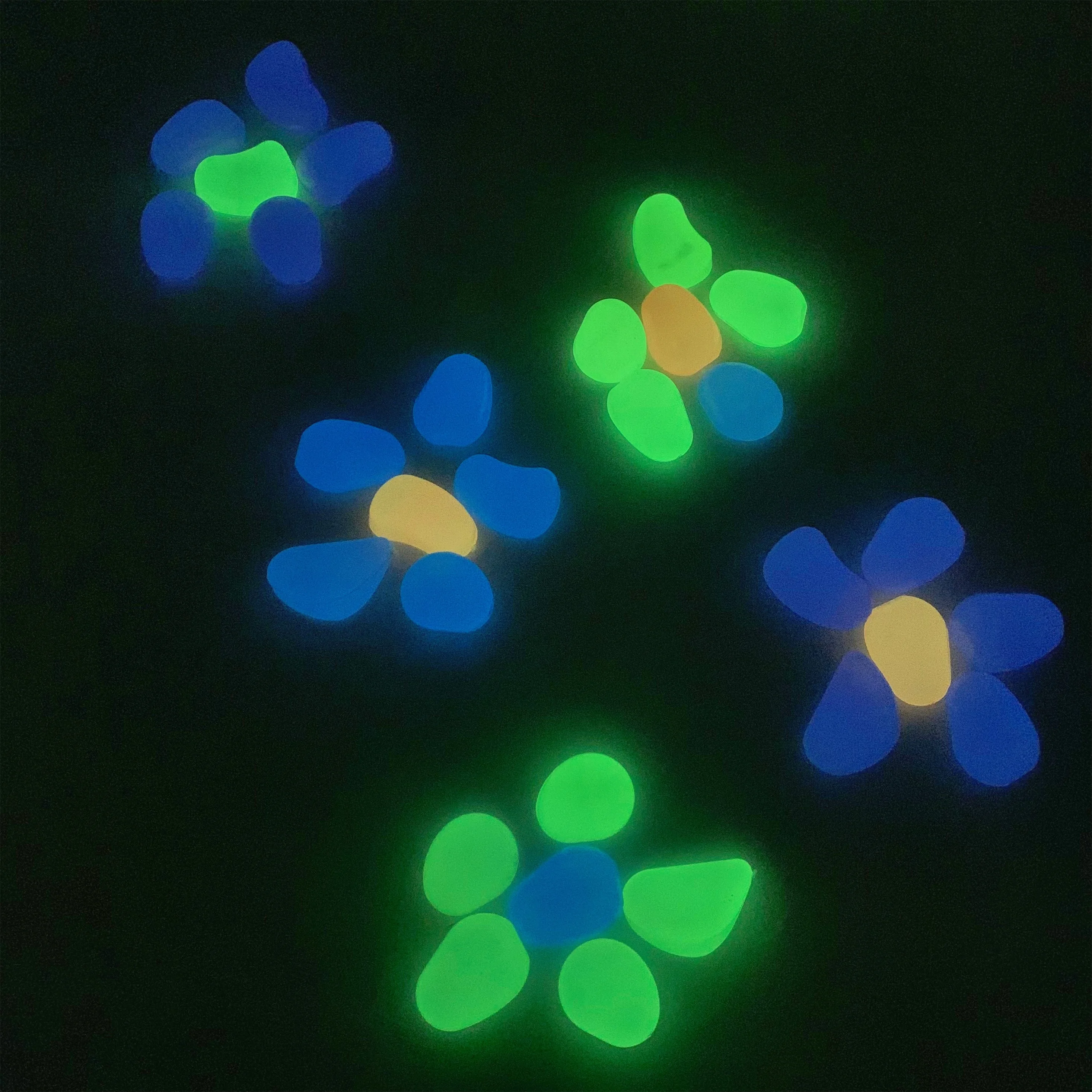 Luminous Paving Stone Purple Yellow Green Light Blue Resin Irregular Style Sky Color Pebble Material Decoration Origin Type Glow