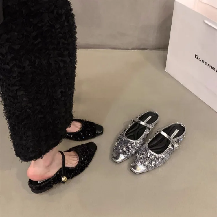 35-39 New Mary Jane Shoes Crystal Slipper Fashionable Women Shoes For 2 Colors