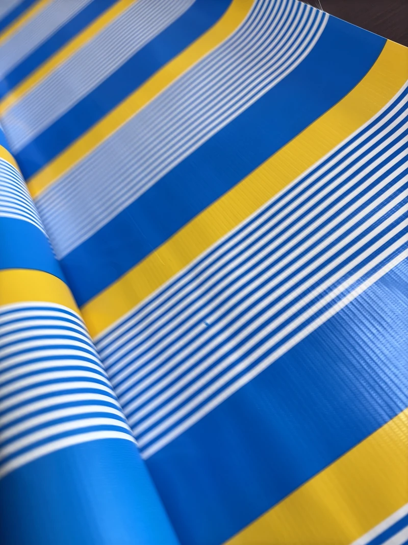 Hot Sale Waterproof customized high quality pvc stripe tarpaulin Resistant stripe pvc Tarpaulin