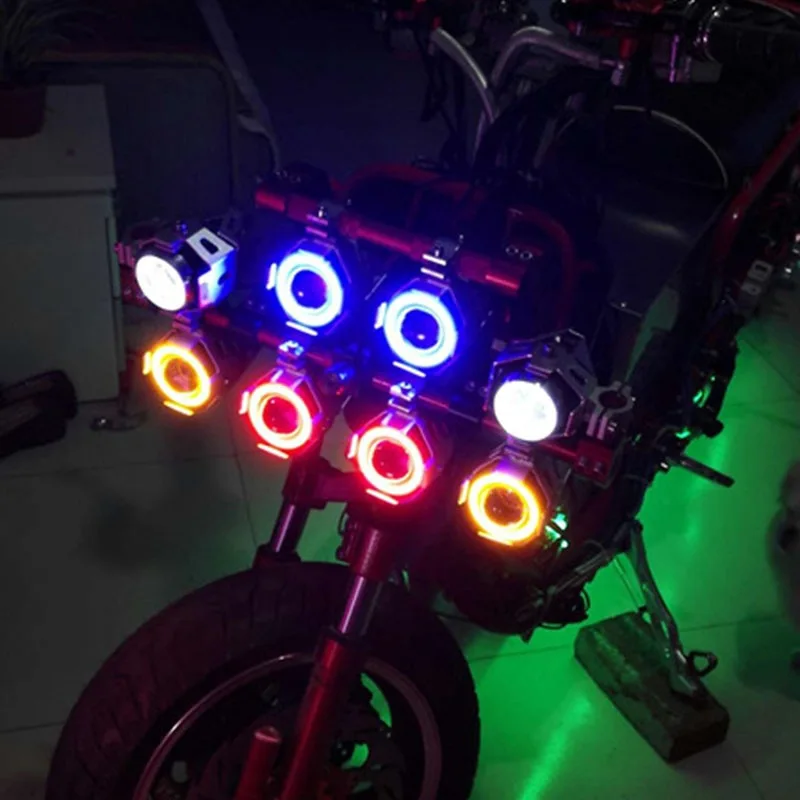 125W 12V Motorcycle Headlight 3000LM moto spot light U7 LED Driving Fog Spot Head Light Decorative Lamp