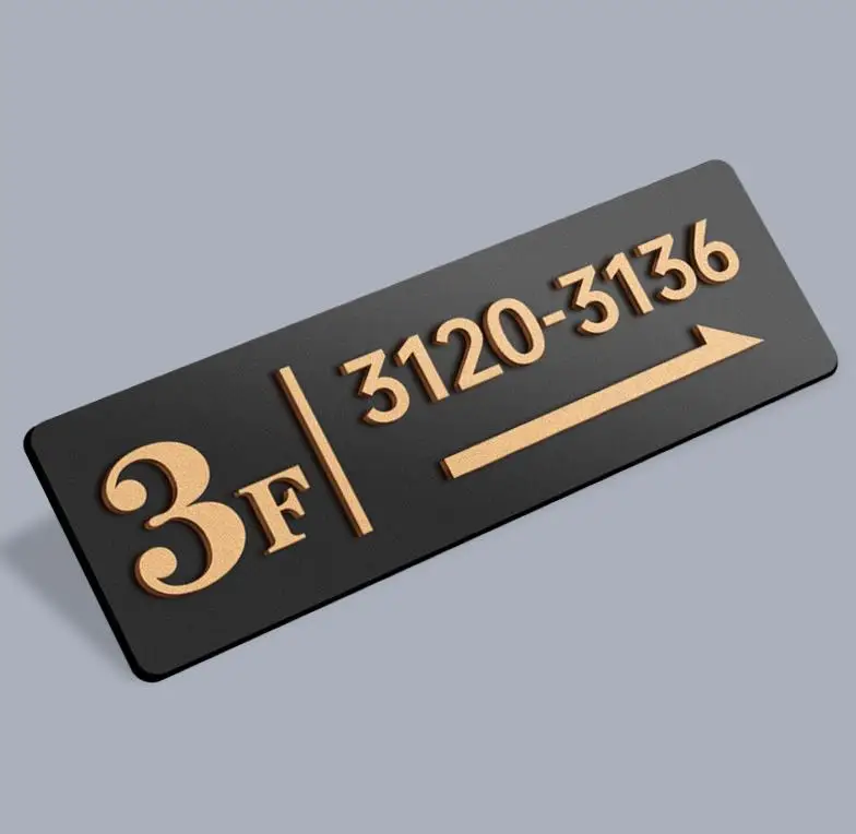 bronze sign plate door number Modern Design Style Luminous Logo Sign Plate Door Plate