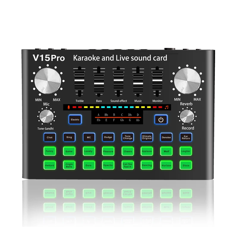 Professional Live Stream Vocal Sound Card Audio Interface Mixer Support Multi-Channel Mixing Sound Card