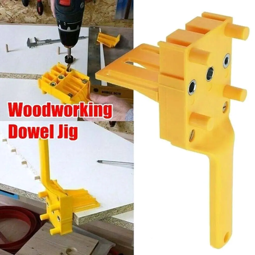 Dowelling Jig, Woodworking Dowelling Jig Drill Bits Handheld Drill Guide Hole Saw Tools for Use with Most Hand and Power Drills