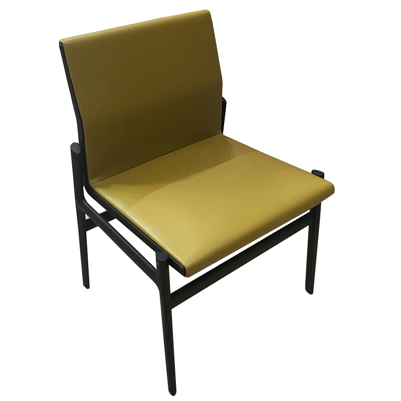 Simple luxury nordic wood restaurant chairs modern dinning room furniture leather chairs design upholstered armless dining chair