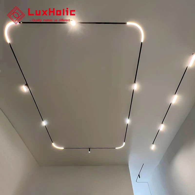 cob spot light aluminum track rail 24v led magnetic track light system for showroom clothing shop lighting