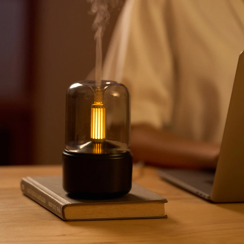 LED Aroma Diffuser Humidifier Ultrasonic Nano Mist Spray for Home Hotel and Household Healing Air Candles Light