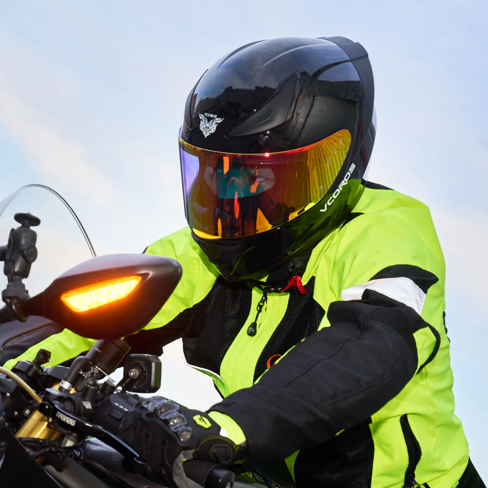 Helmet Motorcycle Full Face, WS-609 ABS Unisex Motorcycle Sport Helmet,Protective Safty Helmet with Visor DOT Approved