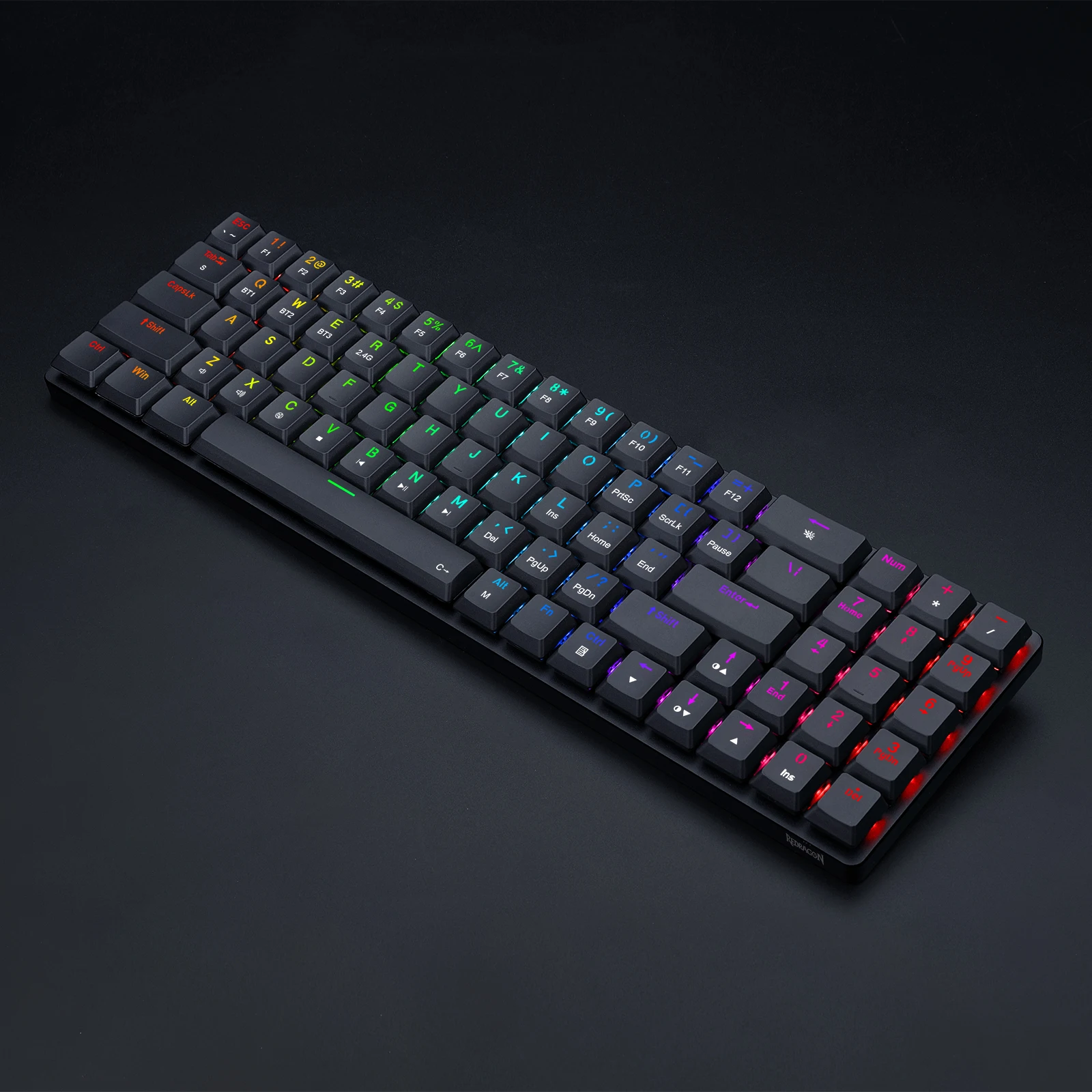 Redragon K626P-KBS Ashe Pro RGB Backlight 78 Keys Tri-Mode Wired Wireless Hot Swap Gaming Mechanical Keyboard
