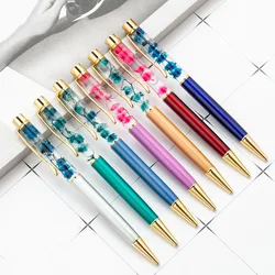 Fancy flower pens novelty gift pen beautiful metal pen with flower 0.5 mm refill
