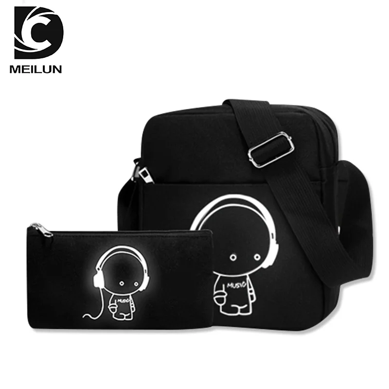Hot Sale Fashion Custom Logo Luminous School Bags Backpacks 3 pcs  Backpack set