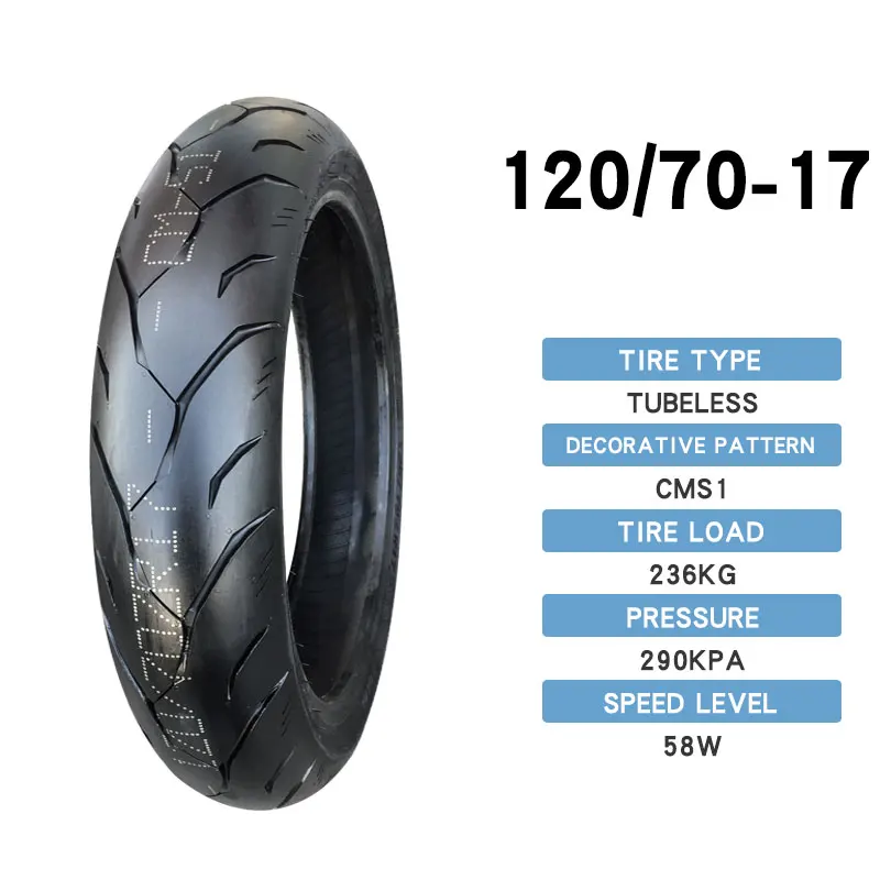 
120/70-17 CM615 TUBELESS Semi hot melt Good Quality llanta de moto wholesaler Motocross Tyre 