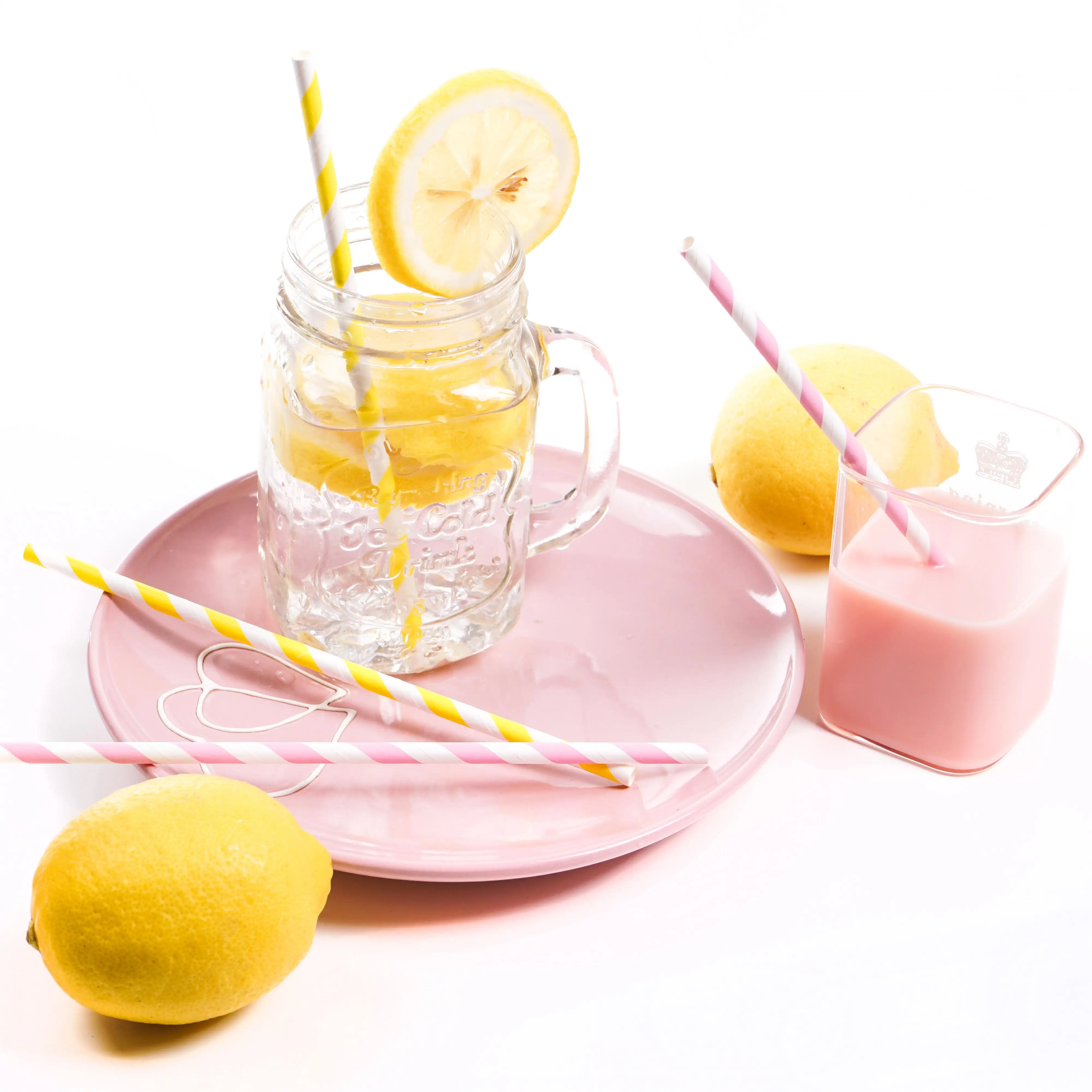 Factory customized printed cheap fashion bar accessories cool drinking cocktail flower paper straws clear