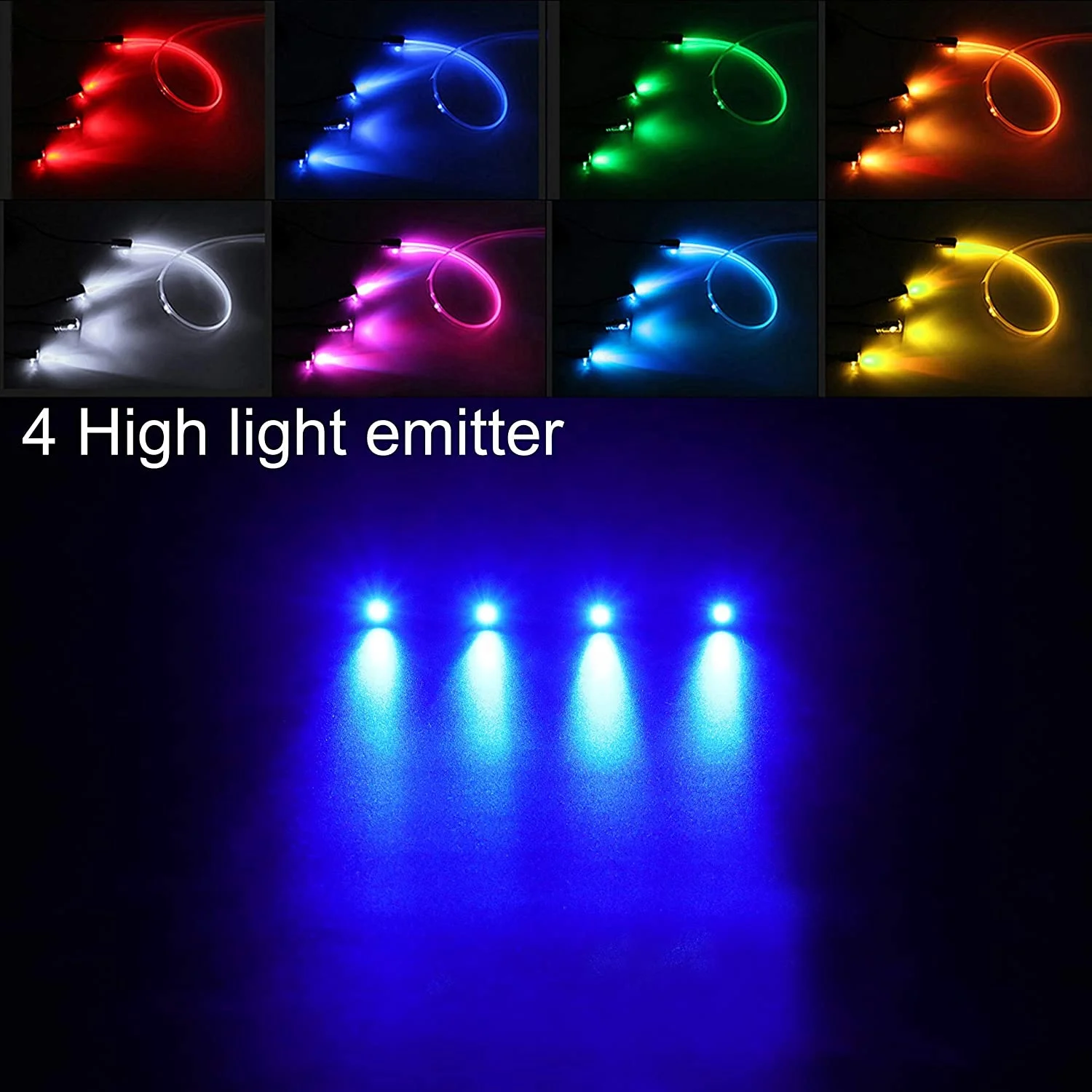 
RGB Car LED Interior Strip Lights Sound Active Automobile Atmosphere Ambient Lighting Kit Wireless APP Control 