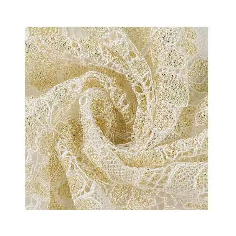 New Arrivals 2021 Gold Lace Fabric Cheap Wholesale Indian Lace Fabrics
