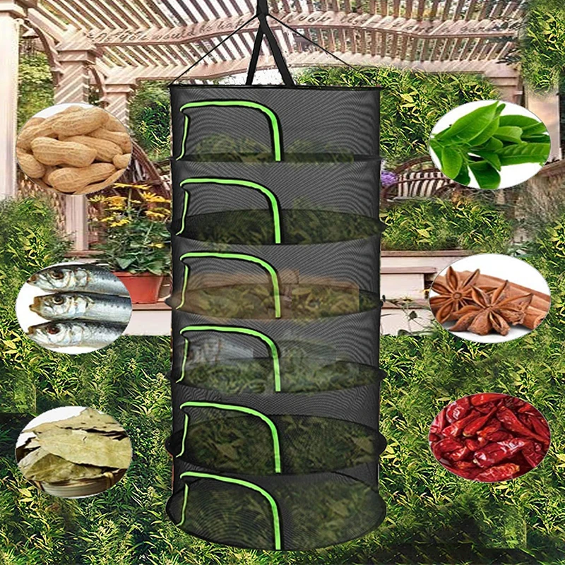 Diameter 60cm Hanging fish dry net 4 Tier 6 tier 8 tier Herb Bud flowers Plant Clothes Drying Net