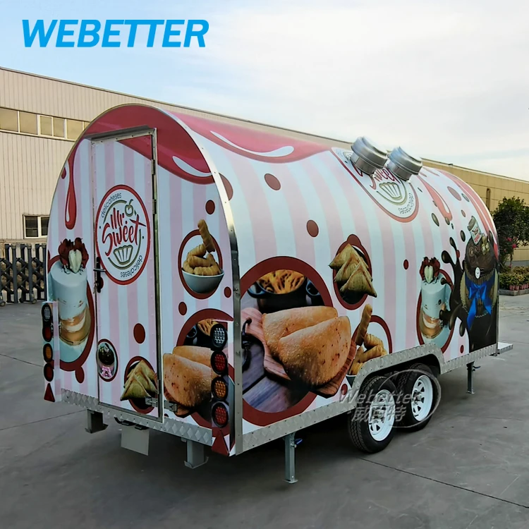 WEBETTER Foodtruck Mobile Kitchen Catering Vans Ice Cream Food Trailer Bubble Waffle Cart Hot Dog Coffee Shop Small Food Trailer