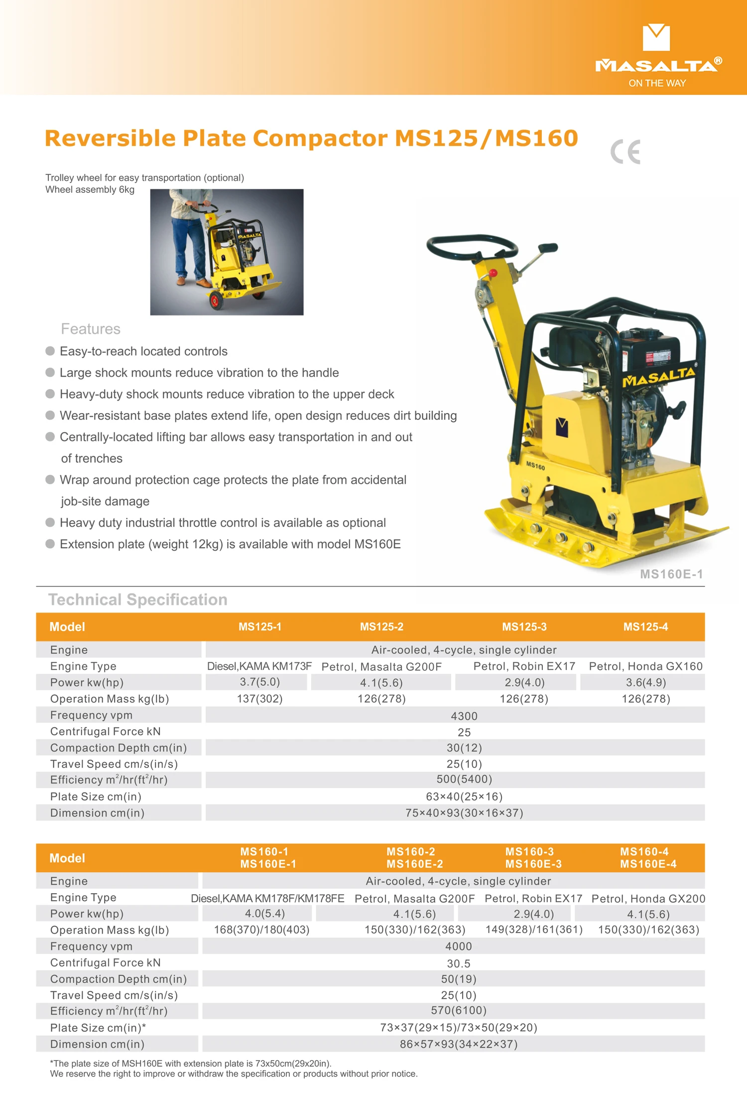 Вибрационная пластина Masalta MS125, уплотнительная машина для домашнего уплотнения, производитель на заказ