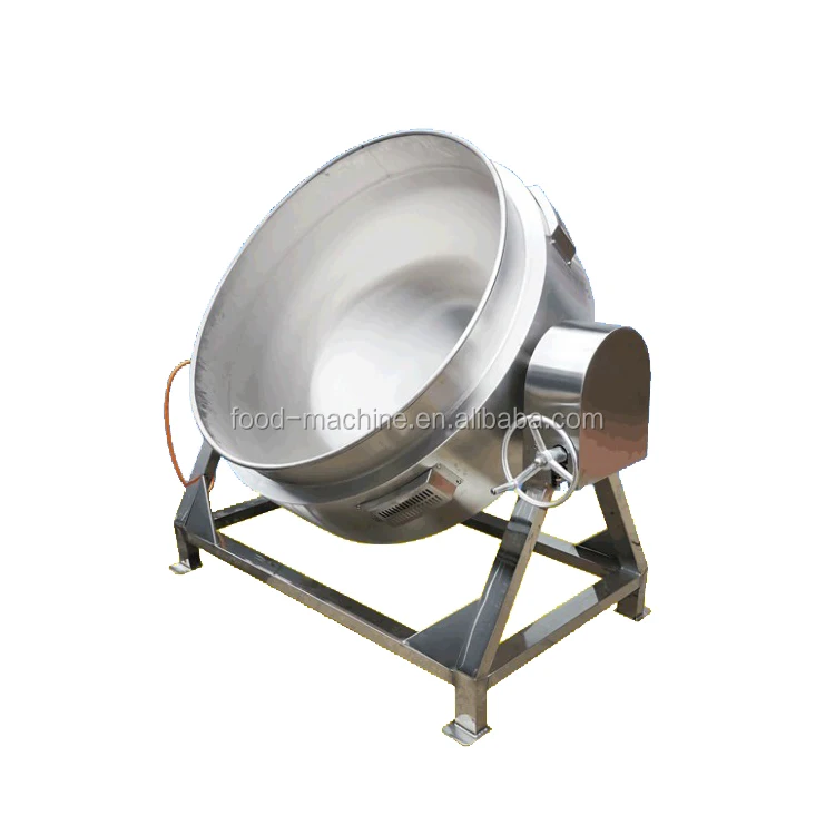 Stainless Steel Steam Electric Gas Heating Jacket Kettle  Jam Food Mixing Tilting Pot Cooking Machine