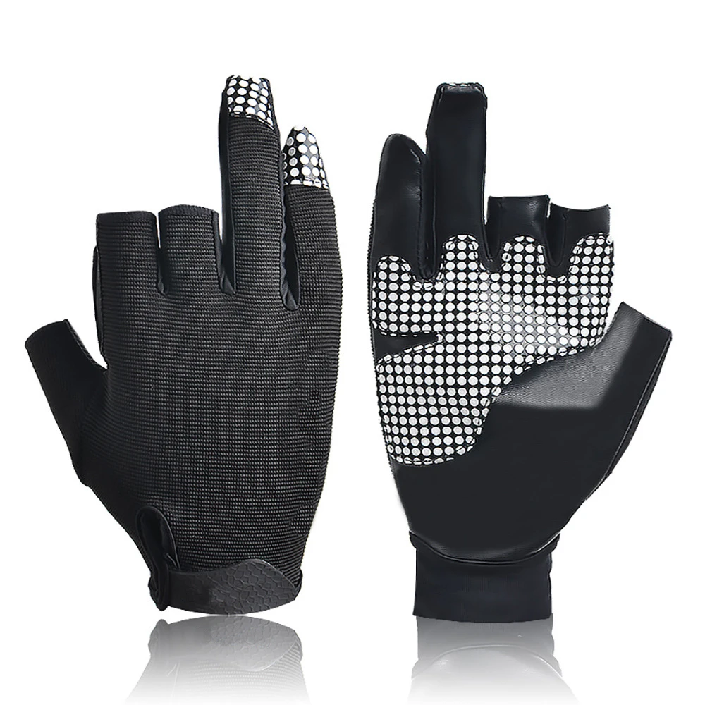 2021хит продаж уличные Нескользящие водонепроницаемые рыболовные перчатки с логотипом волшебная лента Рыболовные Перчатки