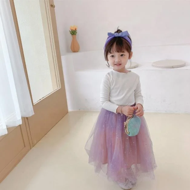 
2021 wholesale custom brand glitter decoration tulle 3 layers baby girl tutu skirt 