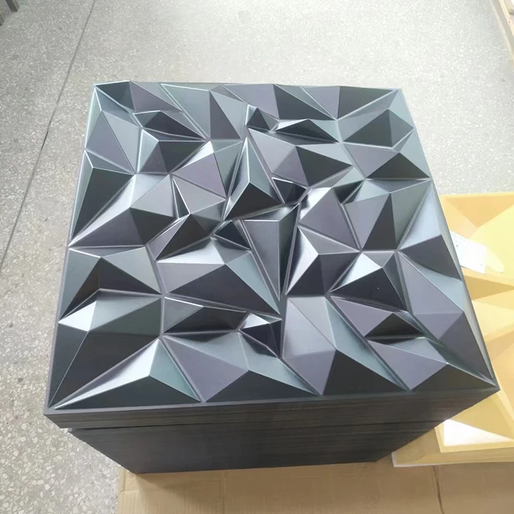 Hotel interior decoration pvc waterproof wall panel diamond textural 3d wall panels black