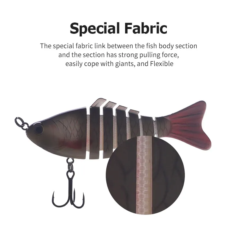 LINNHUE multi-jointed fish wobbler lure suitable for all water layers high rate of fishing 10cm suit for 8#hook