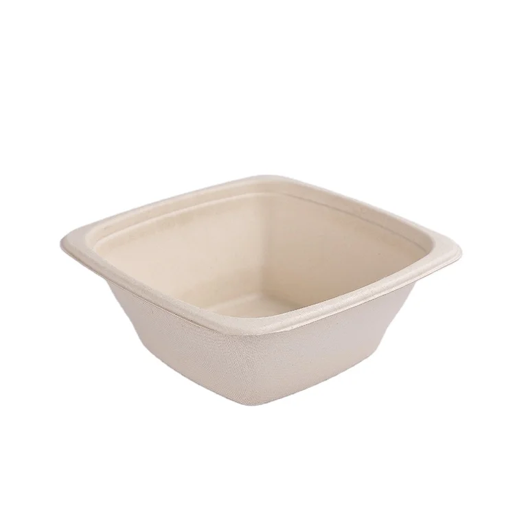 32 oz Sugarcane Biodegradable Disposable food containers Bagasse Paper Salad Bowls