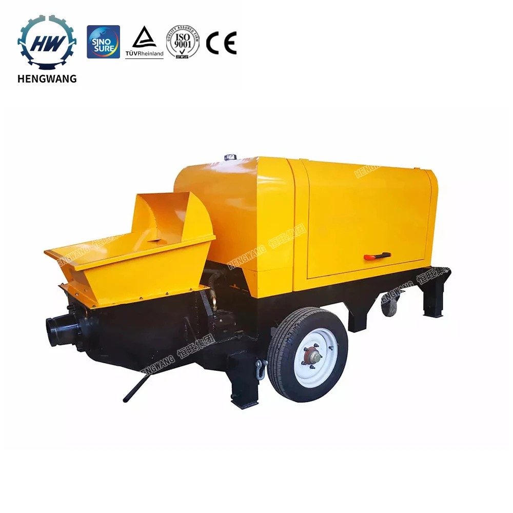Chinese CE/ISO 30KW 40HP portable concrete trailer pump cement pump machine concrete mortar