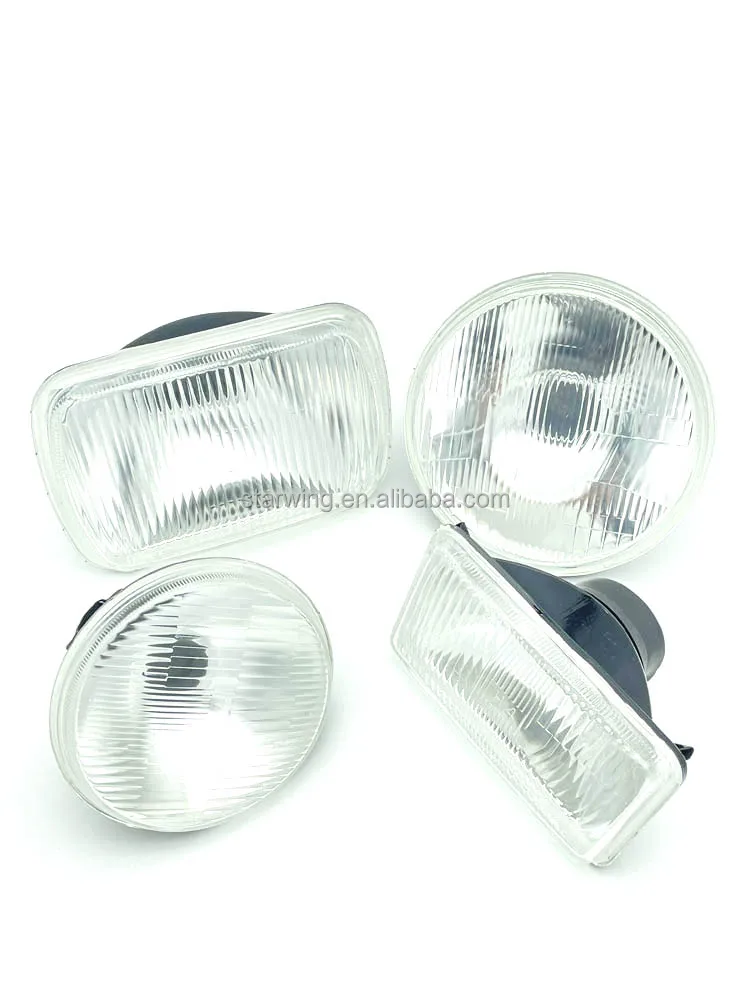 best price semi sealed beam headlight 7 inch round 6014 used h4 bulb hi/low beam black metal housing