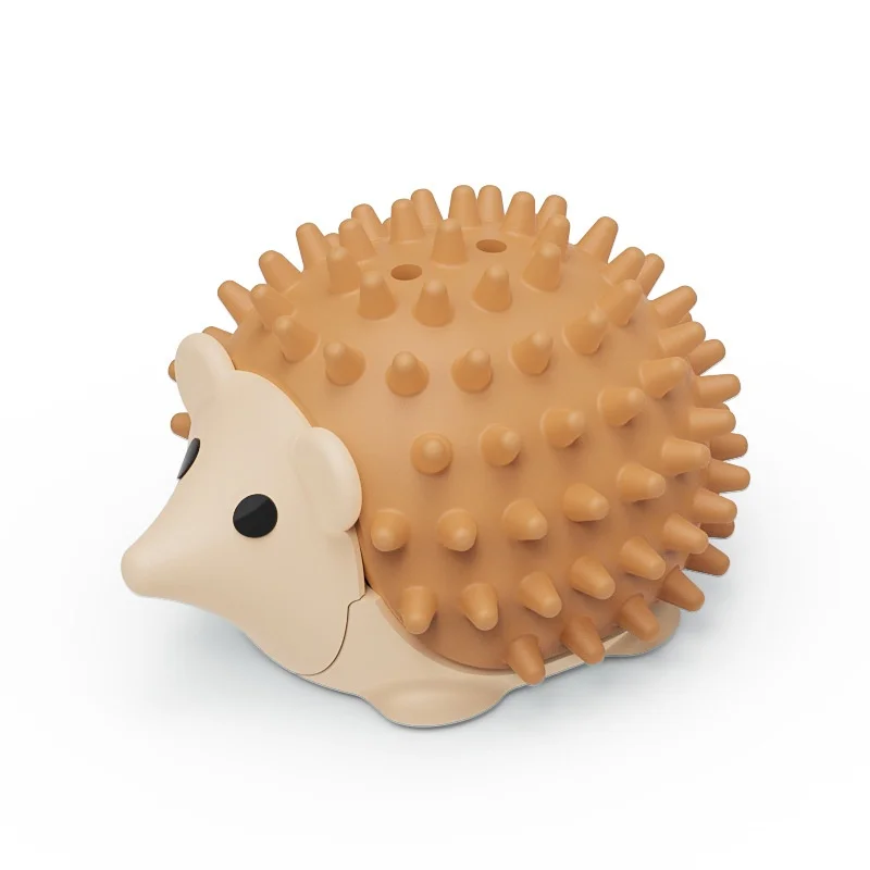 cute hedgehog 360 degree rotating edible catnip toy ball with face scratcher