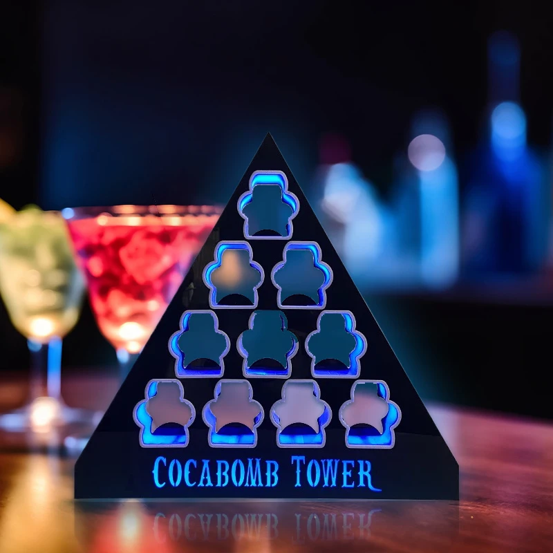 Led triangle cup holder bar ktv bullet cup holder wine outlet base