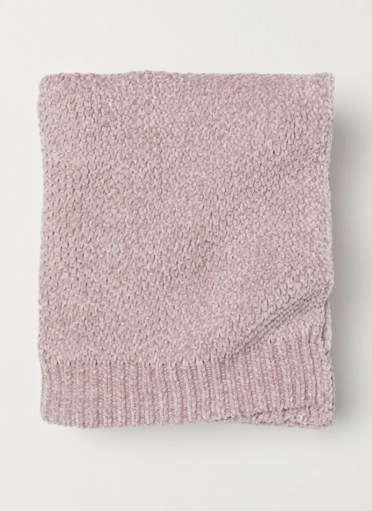 Low MOQ Custom Wholesale  Multi-color Light Chenille Knitted Blanket
