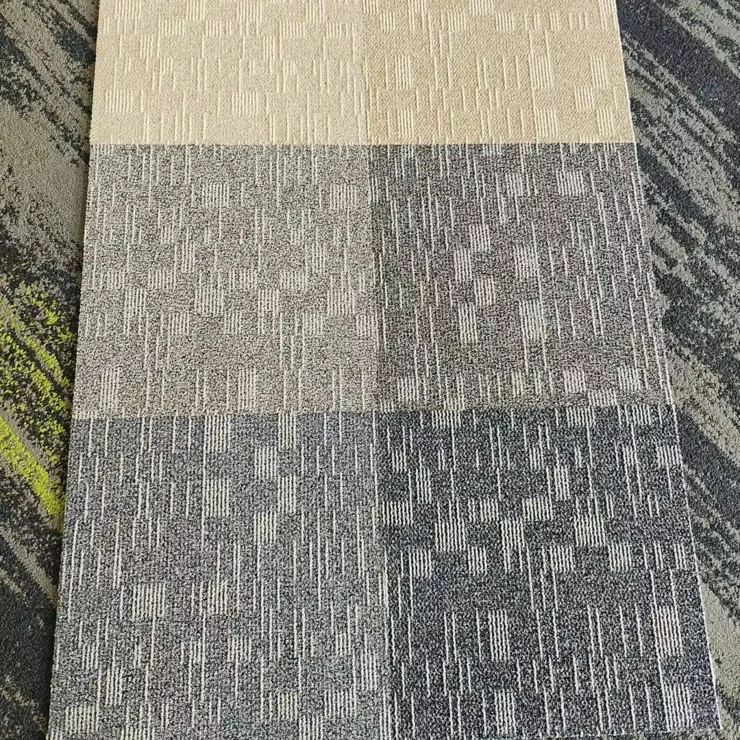 Экологически чистая Коммерческая Роскошная 60x60 Grey квадратная ковровая плитка полипропиленовая напольная с ПВХ дном