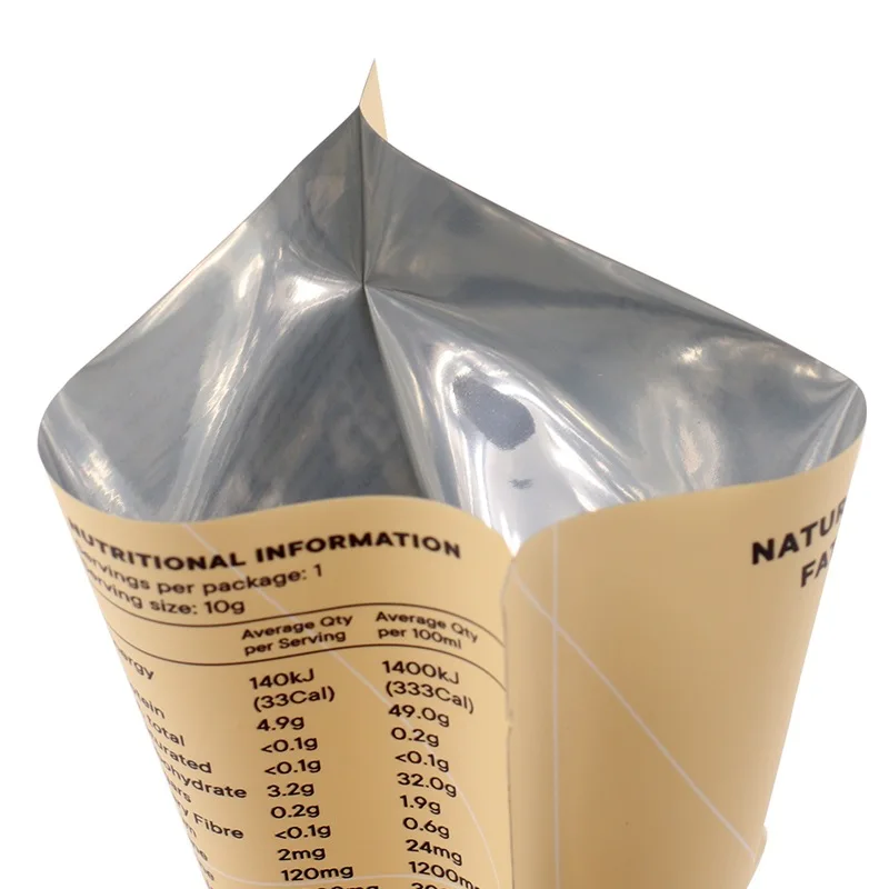 Doypack Ziplock коричневая белая крафт-бумага стоячие мешочки для пищевых продуктов упаковка чая кофе пакеты на молнии