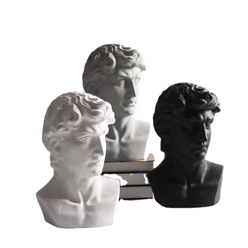 European style large David ceramic ornament head statue David gypsum resin portrait sculpture handicraft