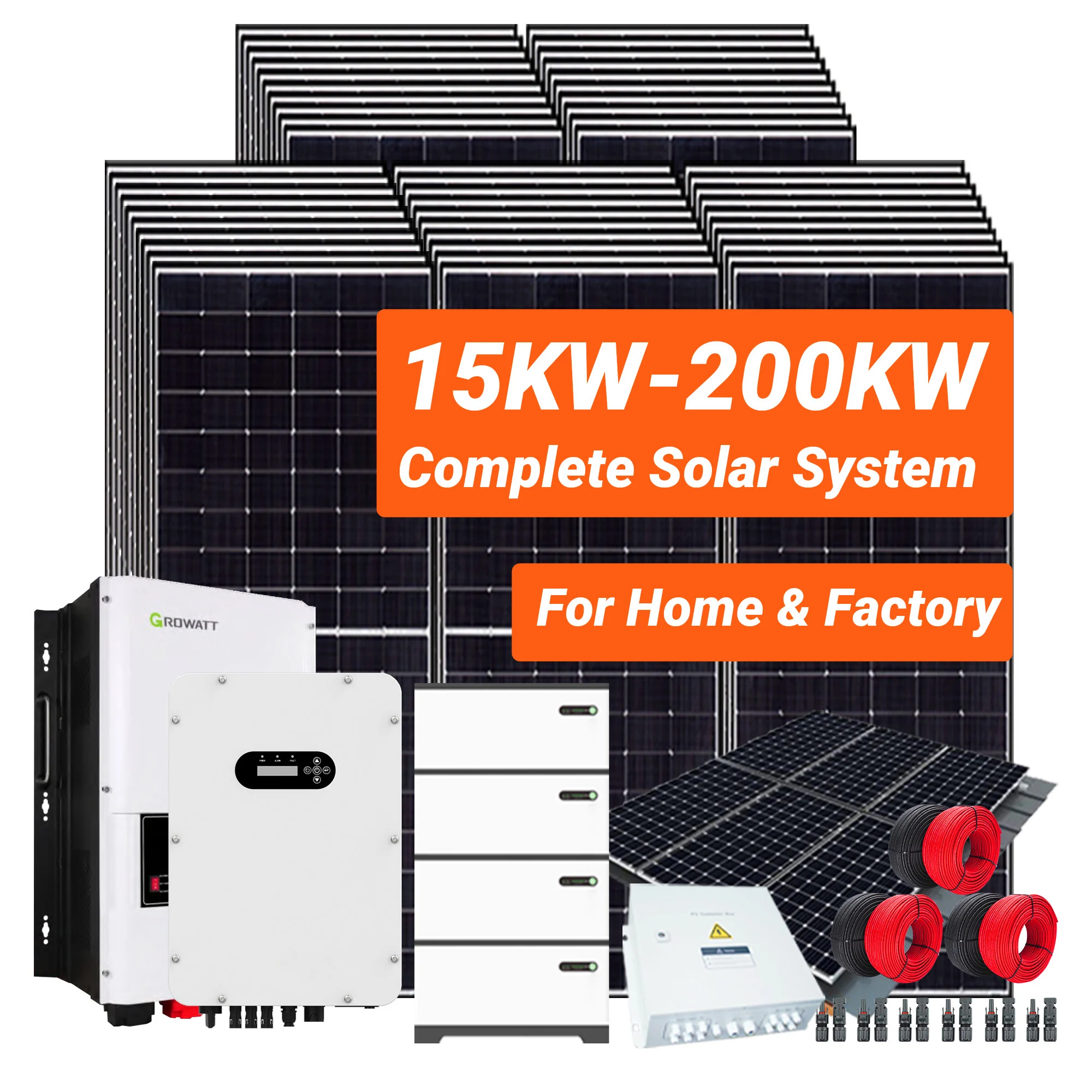 Полная гибридная система хранения солнечной энергии 50kw 100kw 150kw 200kw Off на сетке системы с литиевой батареей