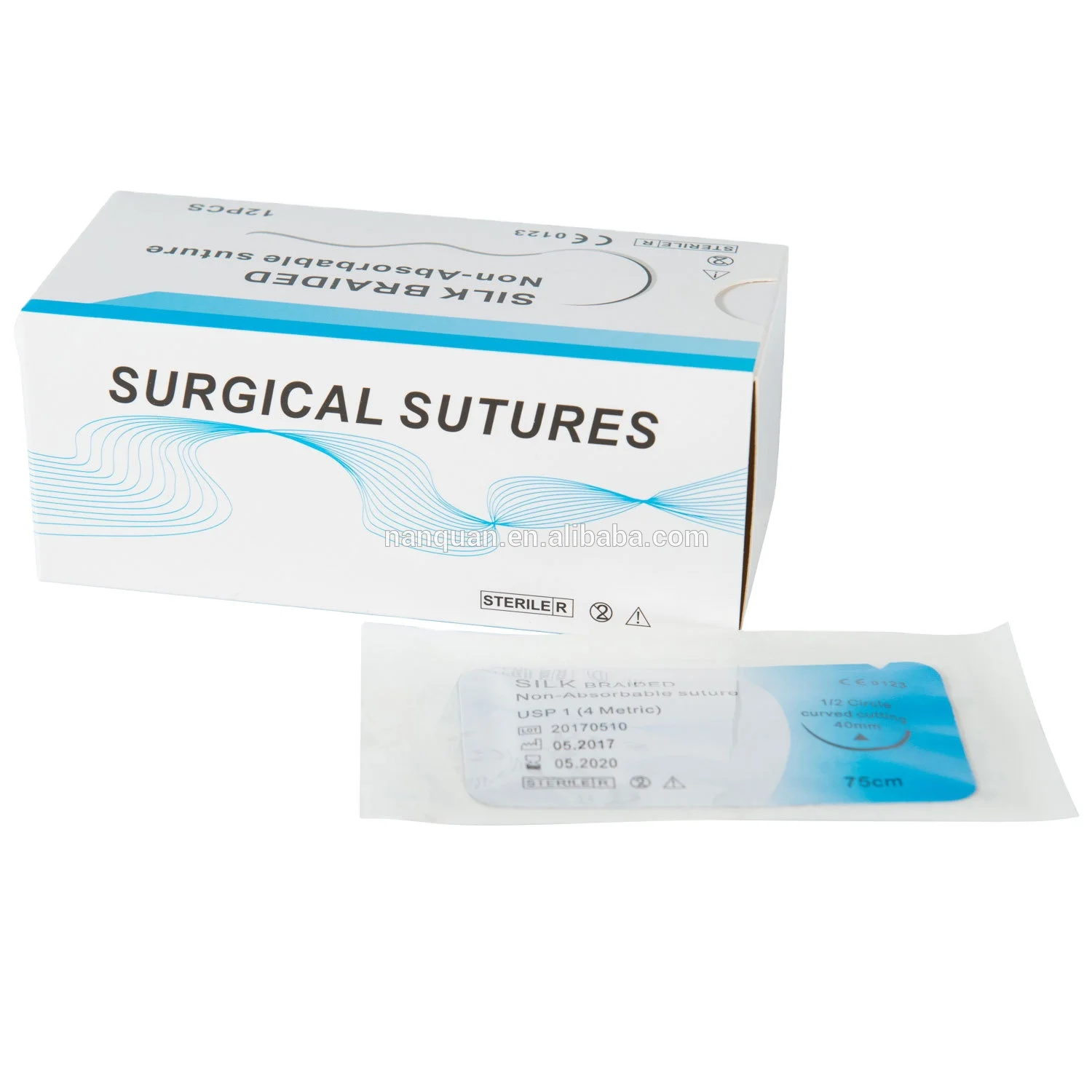 
Manufactory Non-Absorbable Silk Braided Suture Sugical Suture With needle, CE ISO Approval Fast Delviery INTRGA 