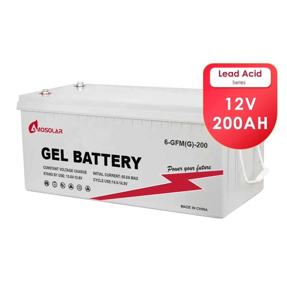 Amosolar 12 volt 12v 200ah 250ah Deep Cycle Solar Storage Battery Gel 12V 100ah Lead Acid Batteries