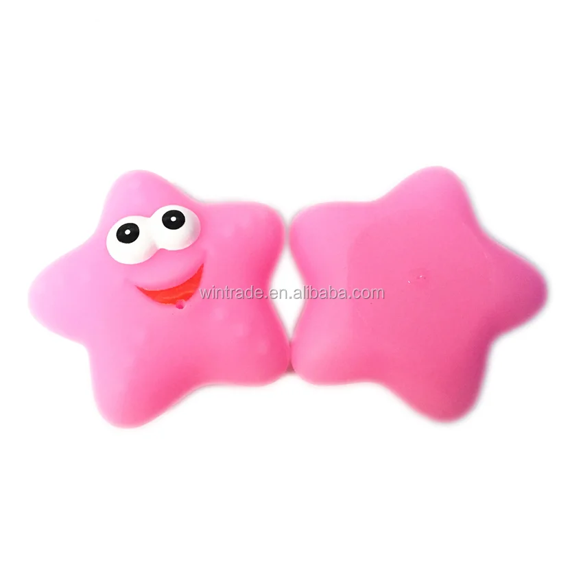 Floating seastar part toy rubber water bath squirters for baby