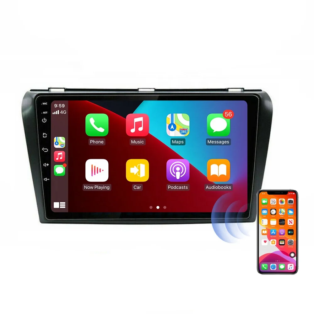 9 inch HD car stereo autoradio 2+32GB android GPS carplay WIFI DSP RDS car dvd player for Mazda3 2004-09