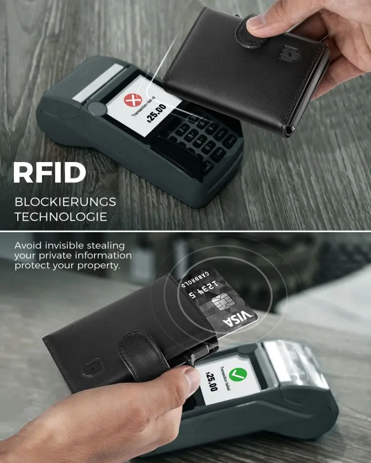 Гарантия качества модный стиль Rfid защита всплывающий держатель для карт кожаный кошелек мужчин